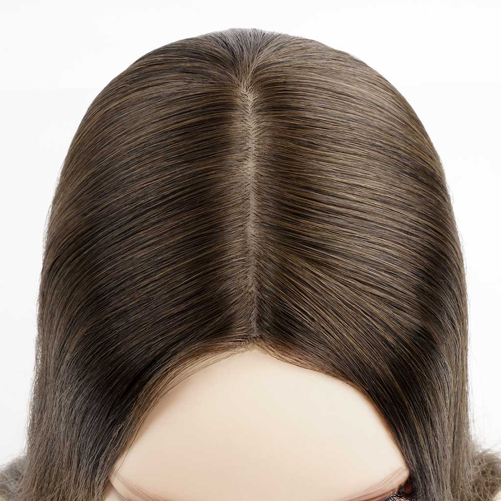 IN18×19 Adjustable Remy Hair Topper with 120% Hair Density middle parting